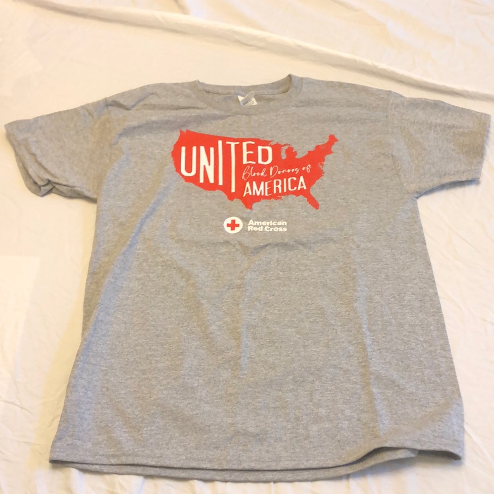 Women's size M red cross T